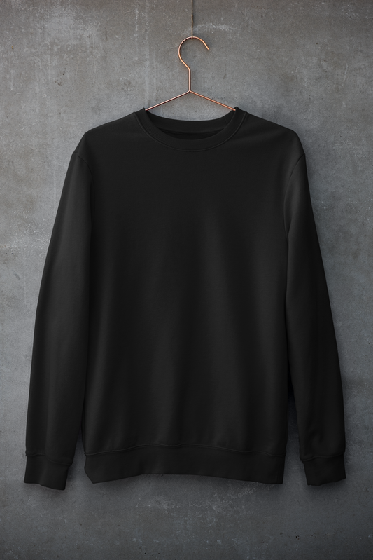 Fleece Sweatshirt - Plain Black