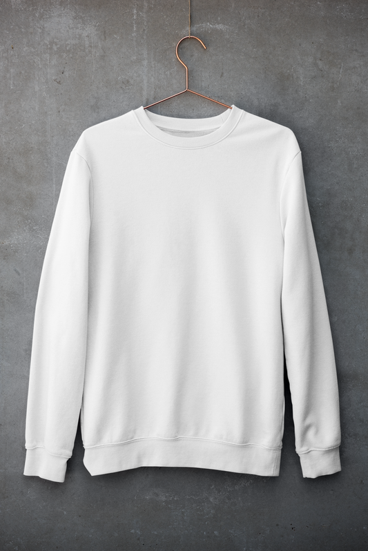 Fleece Sweatshirt - Plain (White)