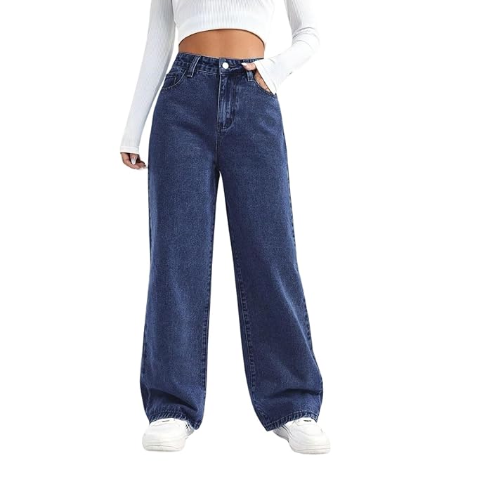 Wide leg Jeans (Blue)