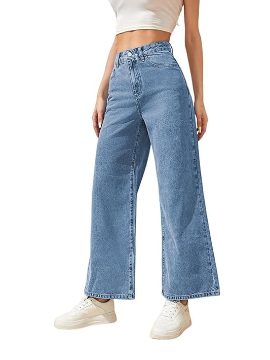 Wide leg Jeans (Ice Blue)